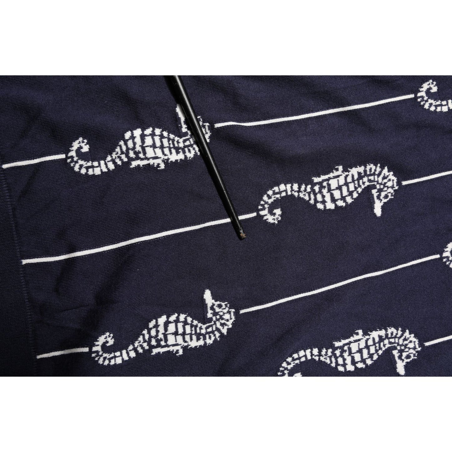 Dolce & Gabbana Dark Blue Sea Horse Collared Polo T-shirt