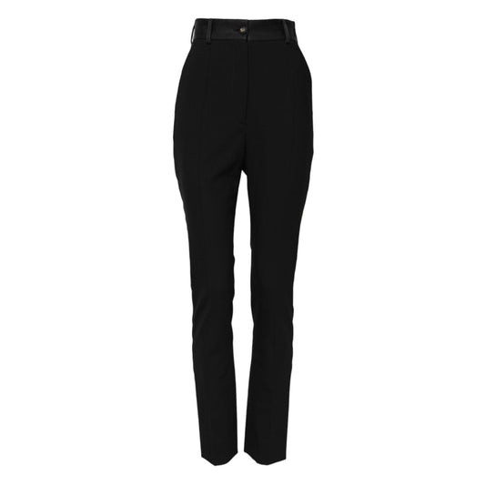Dolce & Gabbana Black Wool High Waist Skinny Pants