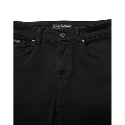 Dolce & Gabbana Black Cotton Skinny Mid Waist Denim Jeans