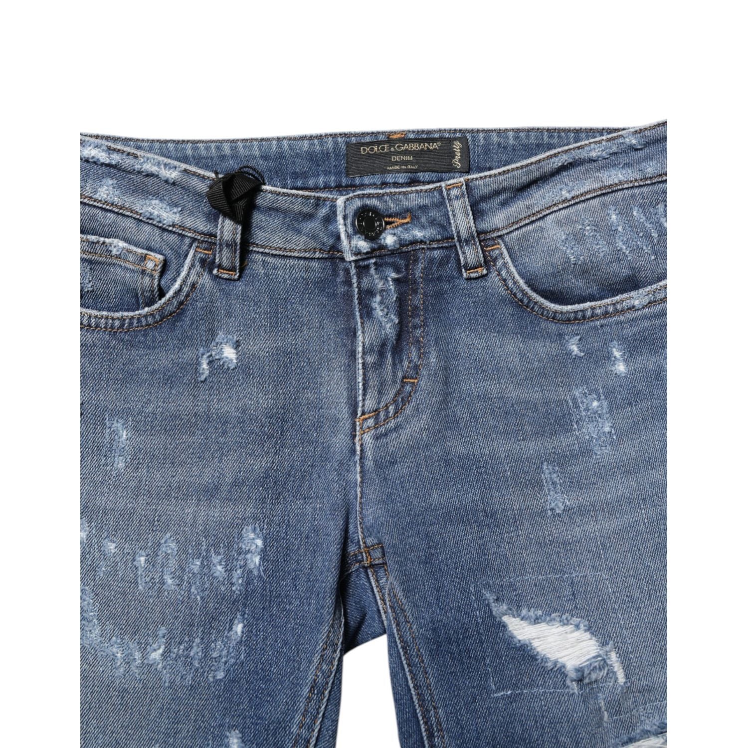Dolce & Gabbana Blue PRETTY Tattered Skinny Denim Jeans