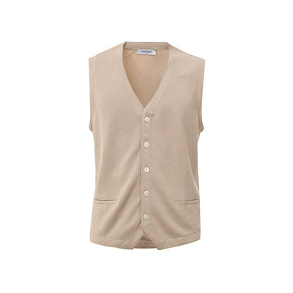 Gran Sasso Beige Cotton Sleveless Jacket