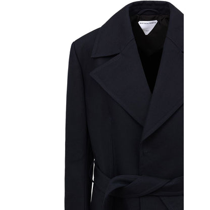 Bottega Veneta Blue Cotton Trench Coat