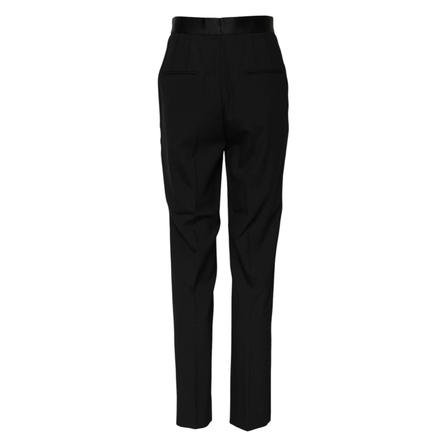 Dolce & Gabbana Black Wool Tapered High Waist Pants