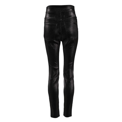 Dolce & Gabbana Black Cotton Stretch Lurex Thread Skinny Pants