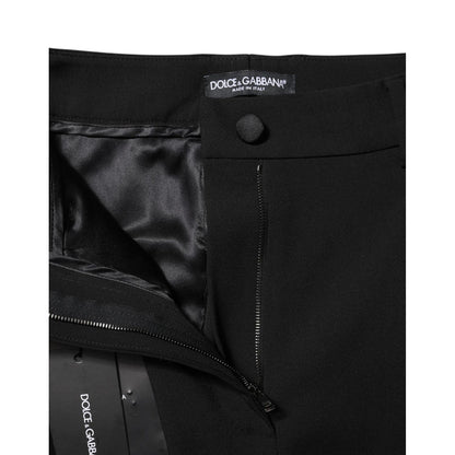 Dolce & Gabbana Black Wool High Waist Formal Pants