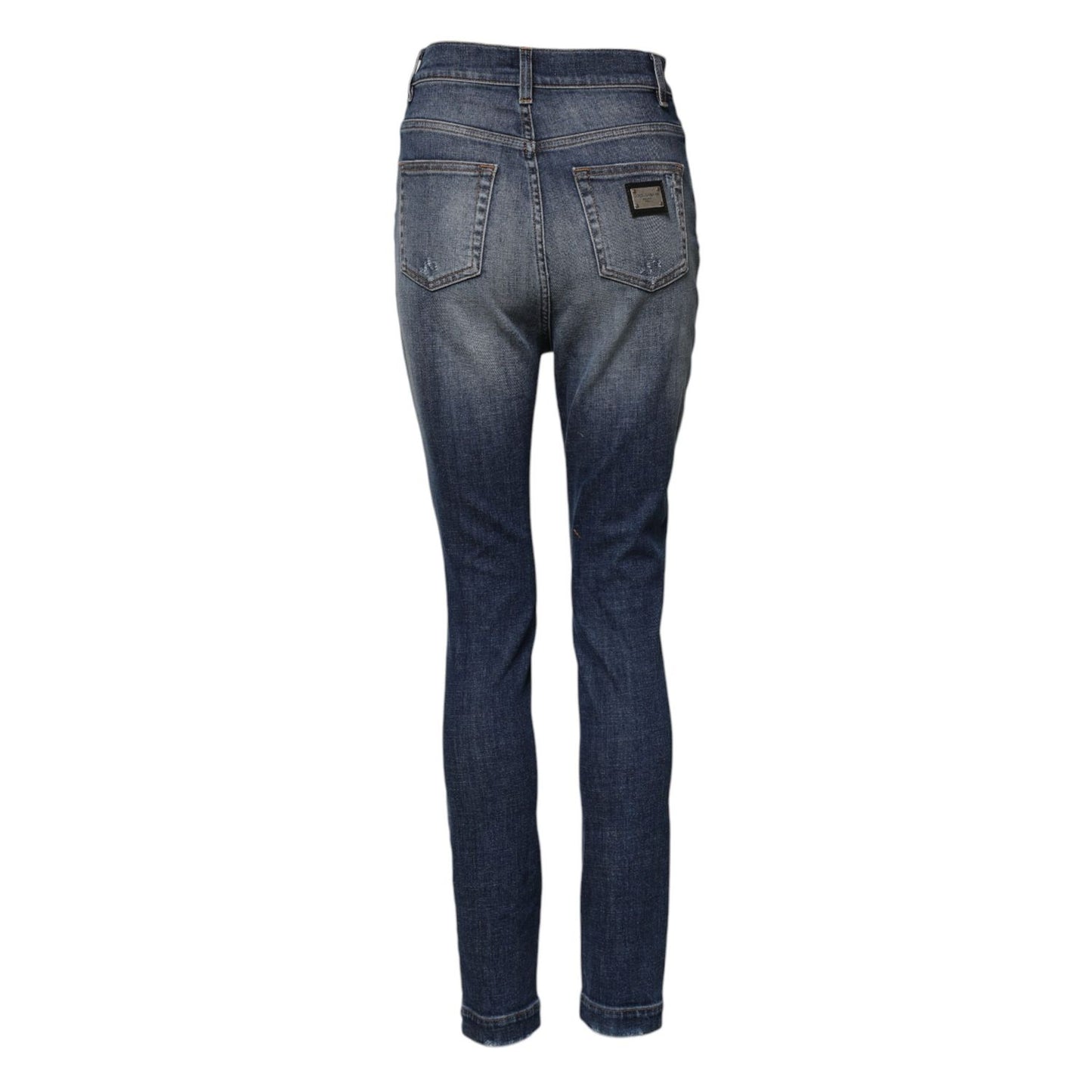 Dolce & Gabbana Blue Cotton HighWaist Skinny Denim Jeans