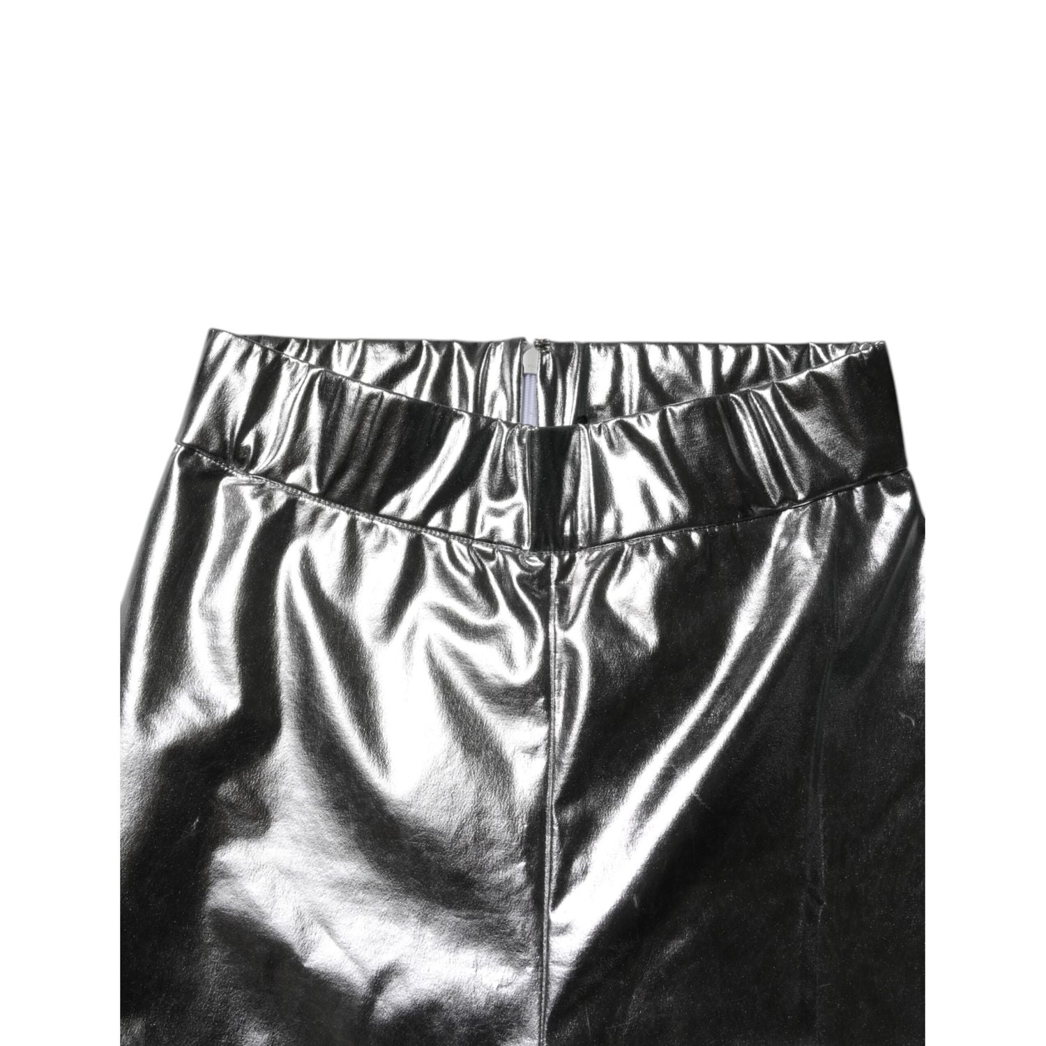 Dolce & Gabbana Metallic Silver Polyester Slim Fit Leggings Pants