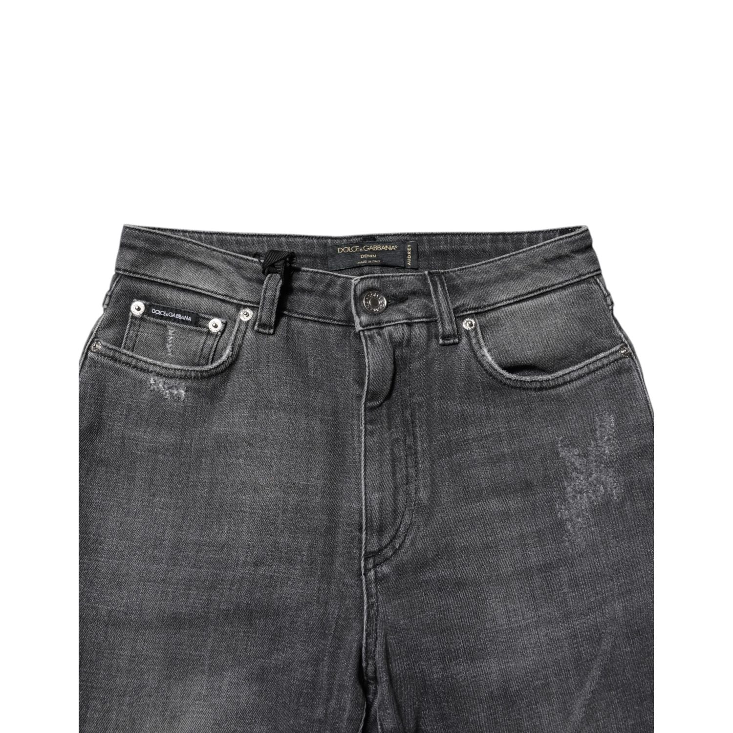 Dolce & Gabbana Dark Gray AUDREY Cotton Skinny Denim Jeans