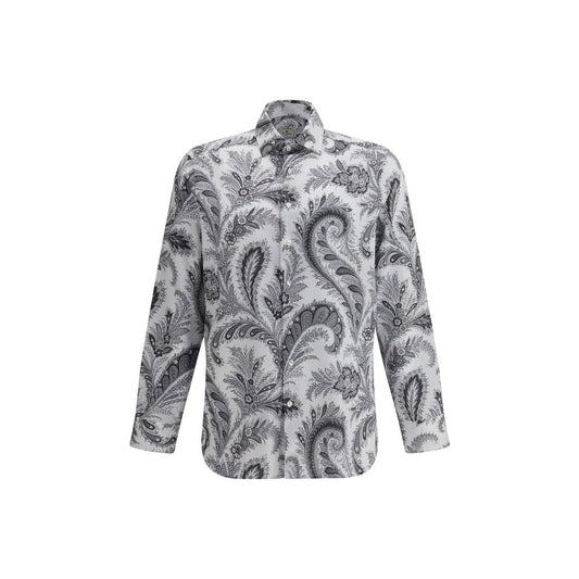 Etro Gray Cotton Pattern Shirt