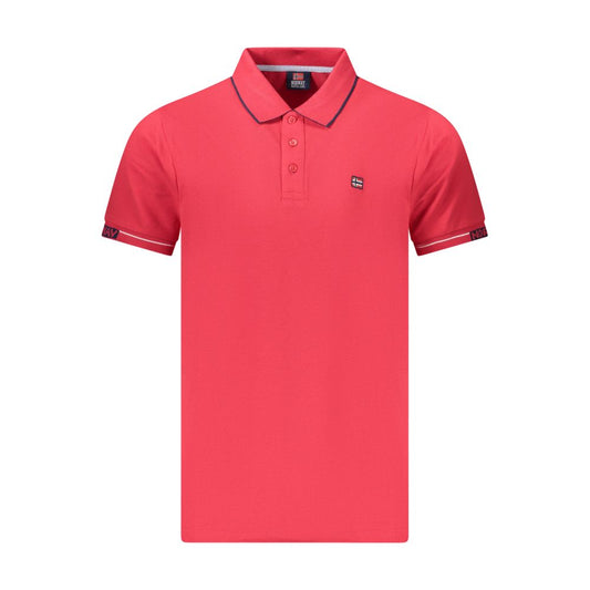 Norway 1963 Red Cotton Men Polo Shirt featuring embroidery and contrasting details.