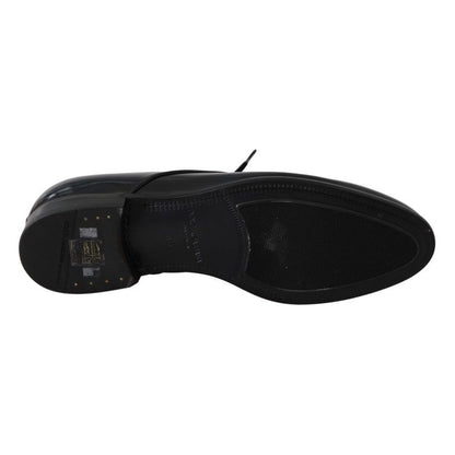 Dolce & Gabbana Blue Leather Polished Dress Derby Shoes