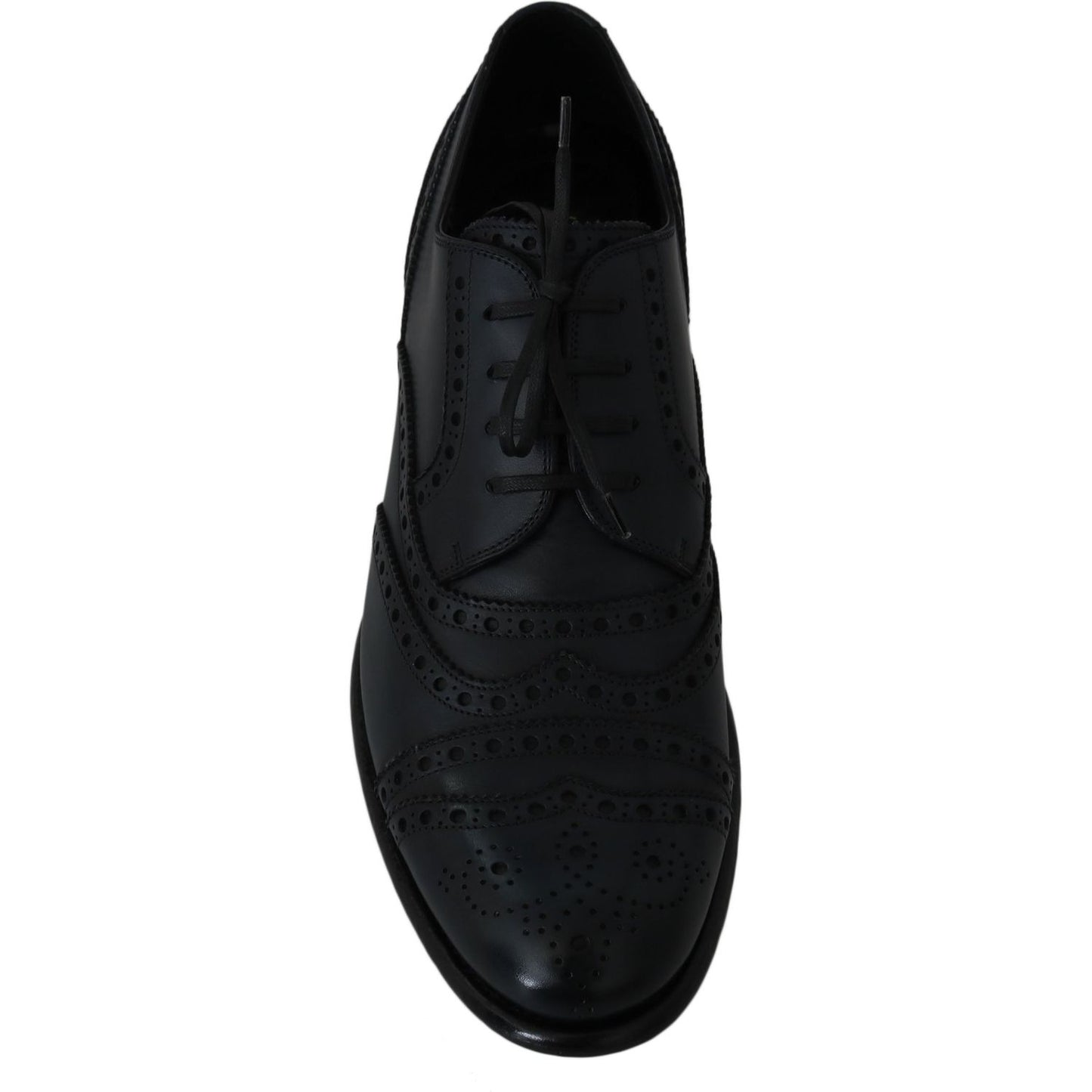 Dolce & Gabbana Dark Blue Leather Wingtip Oxford Dress Shoes