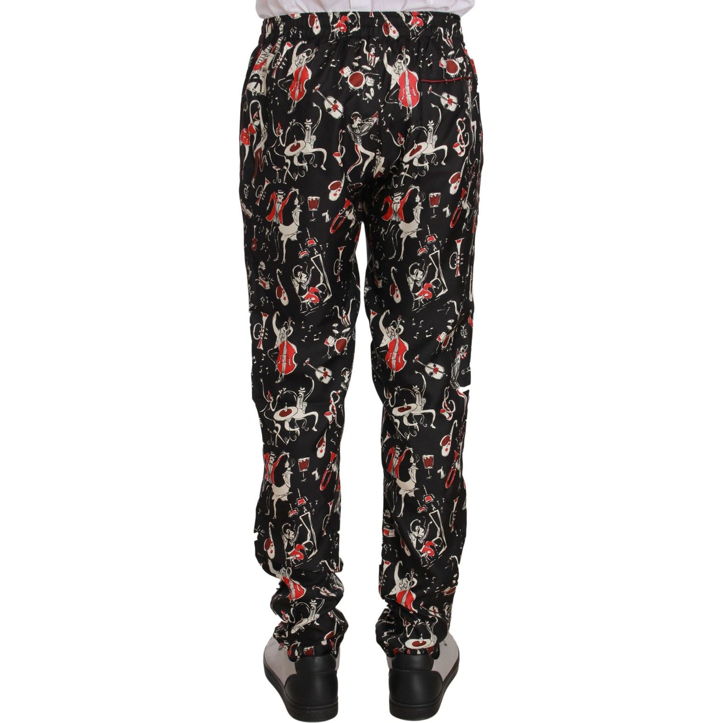 Dolce & Gabbana Red Musical Instrument Print Sleepwear Pants