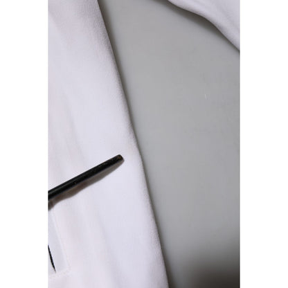 Dolce & Gabbana White Viscose Logo Women Full Zip Jacket