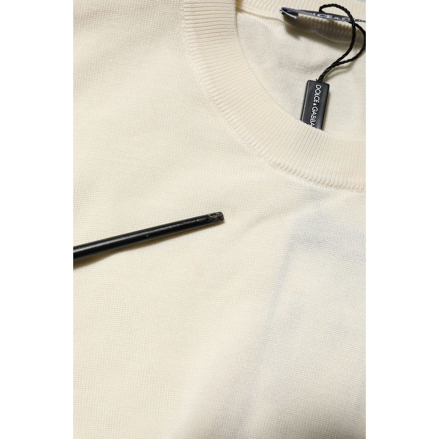 Dolce & Gabbana White Silk Short Sleeves Blouse Pullover Top