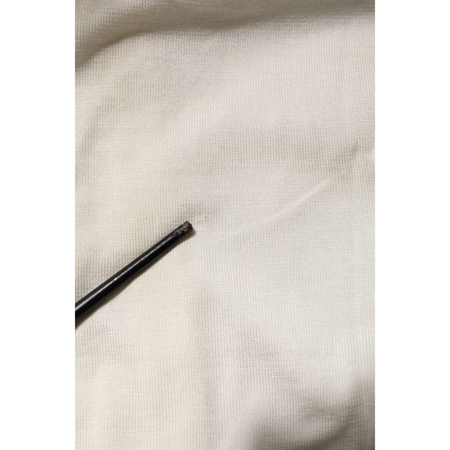 Dolce & Gabbana White Silk Lily Embellished Cardigan Sweater