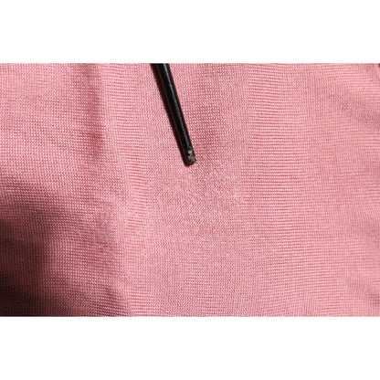 Dolce & Gabbana Pink Silk Cropped Crew Neck Cardigan Sweater