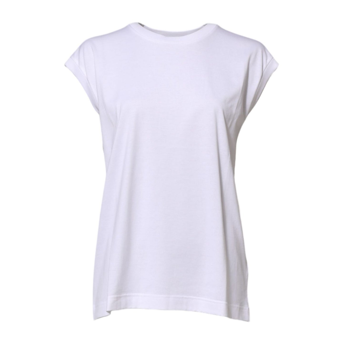 Dolce & Gabbana White Cotton Sleeveless Women Tank T-shirt