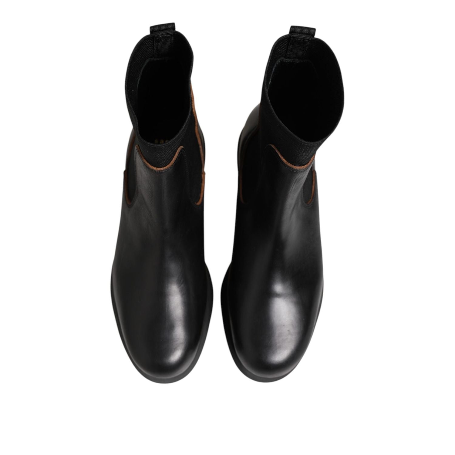 Sacai Black Chelsea Leather Pull On Women Ankle Boots Shoes