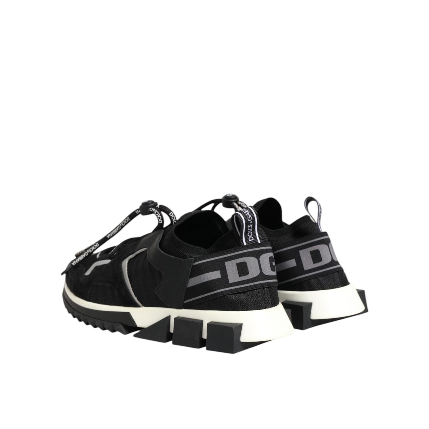 Dolce & Gabbana Black White Logo Sorrento Sneakers Shoes