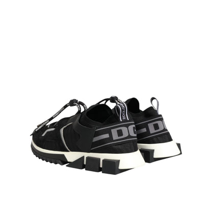 Dolce & Gabbana Black White Logo Sorrento Sneakers Shoes