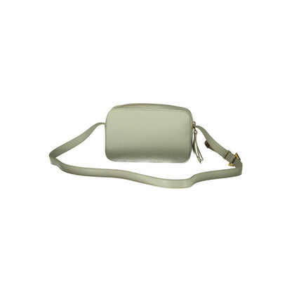 Coccinelle Green Leather Handbag with adjustable shoulder strap, 2 compartments, and zip closure. Stylish and versatile for any occasion.