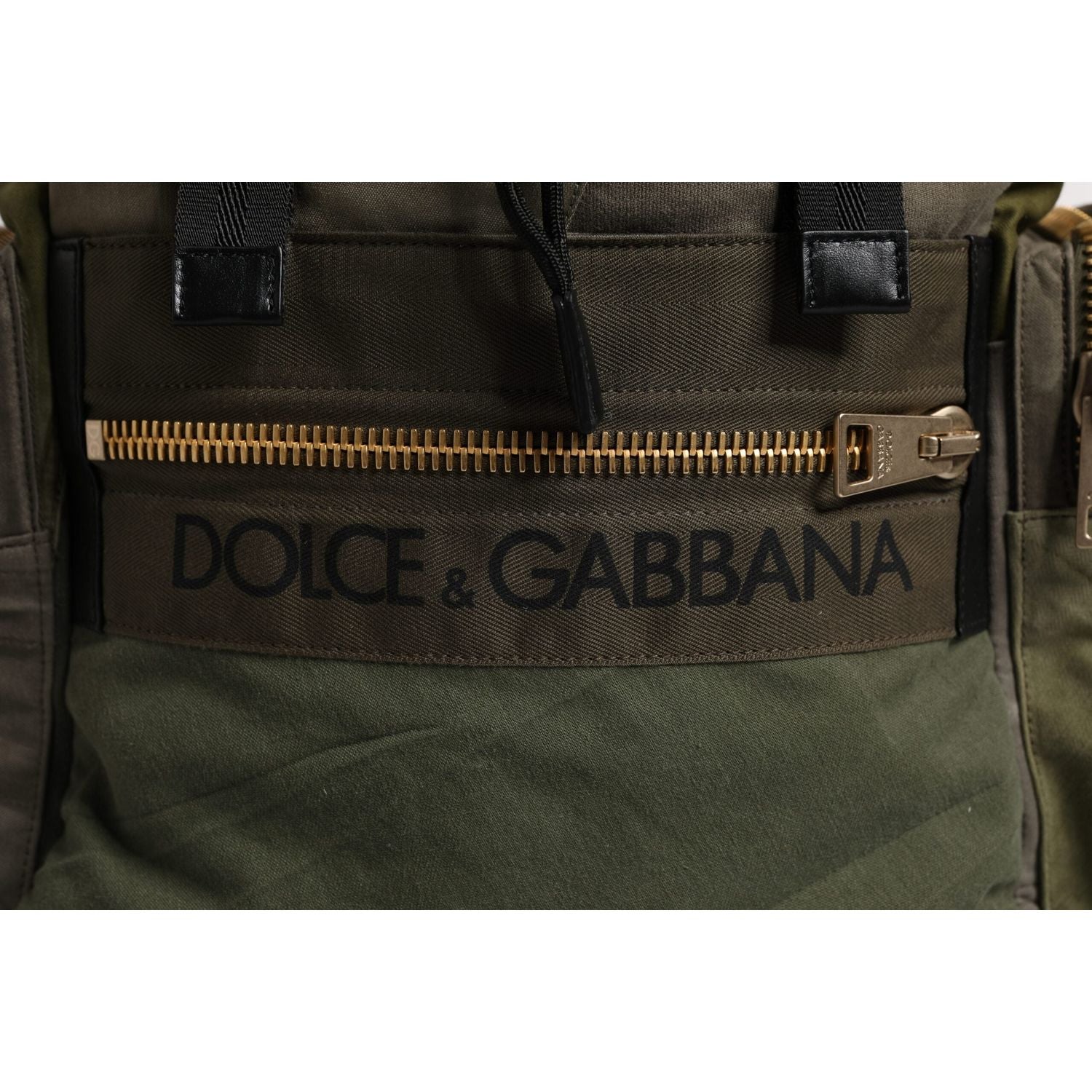 Dolce & Gabbana Military Green Patchwork Rucksack Backpack Bag
