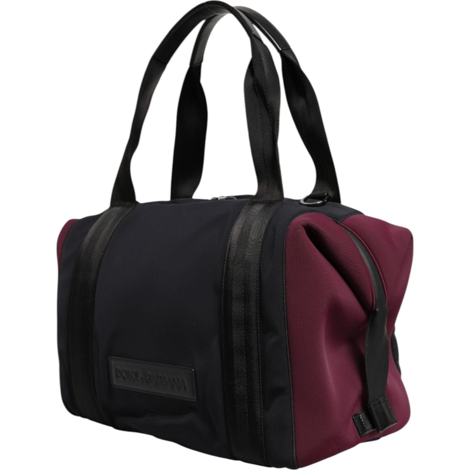 Front view with bag zipped and handles upright.