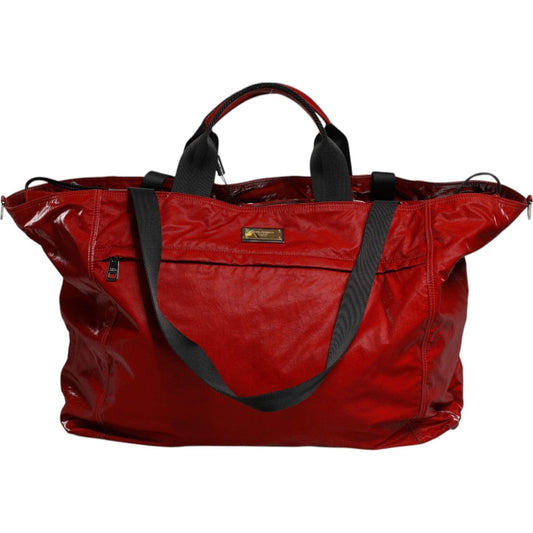 Dolce & Gabbana Red Nylon Hand Shoulder Duffel Travel Bag