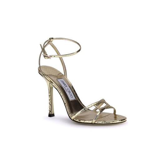 Jimmy Choo Leo100 Sandals JI-J000176785GOLD-EU36/US6