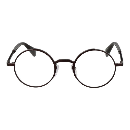 Yohji Yamamoto Bronze Men Glasses Frame in metal, round style, full-rim, size 47-22-145. Demo lenses, branded soft case included.
