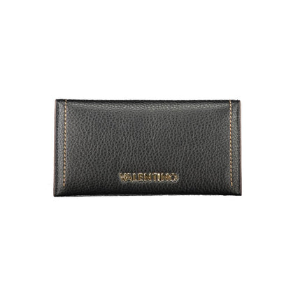 Mario Valentino Black Polyethylene Women Wallet with elegant design and removable coin pouch.
