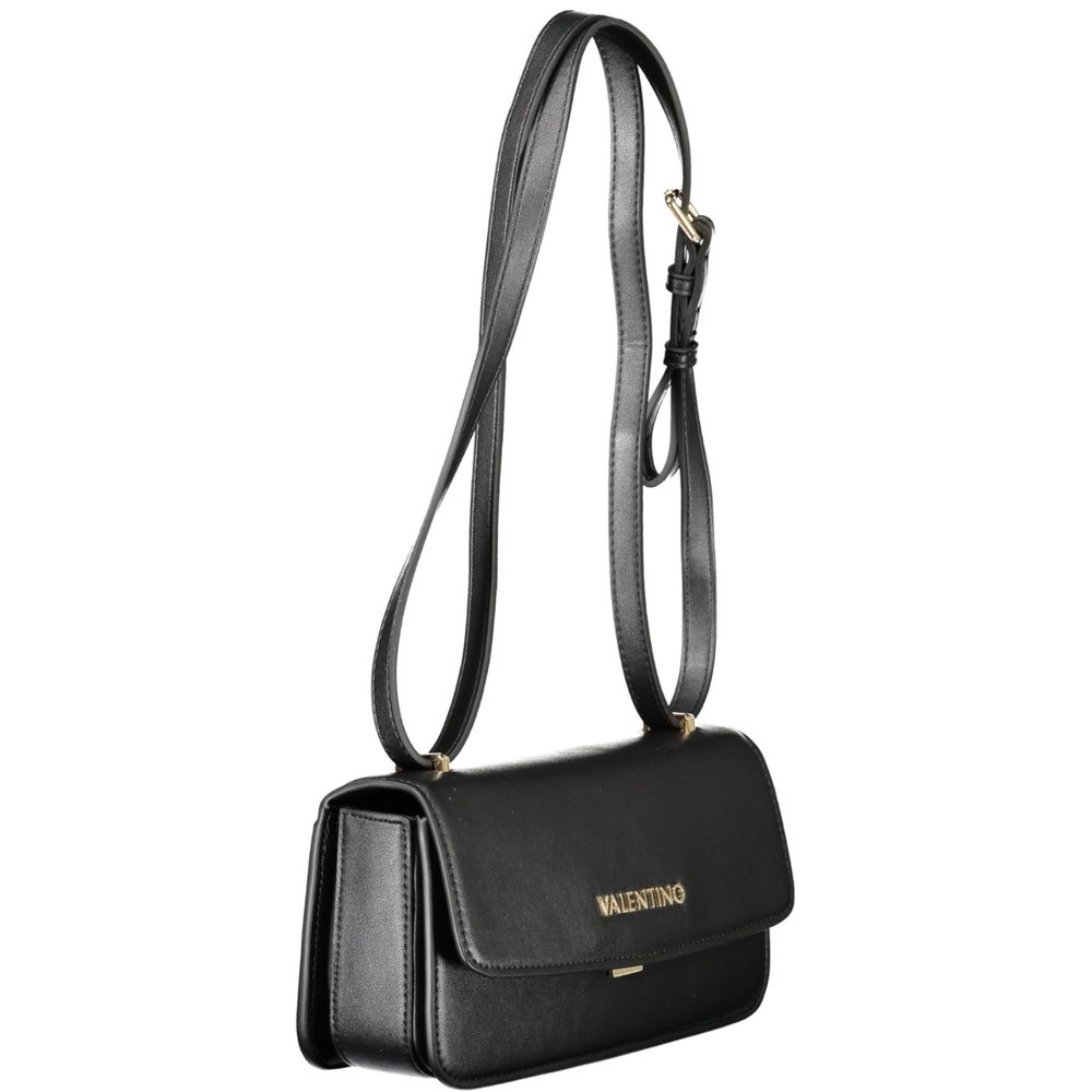 Mario Valentino Black Polyethylene Women Handbag in sleek design with shoulder strap, showcasing luxury and practicality.