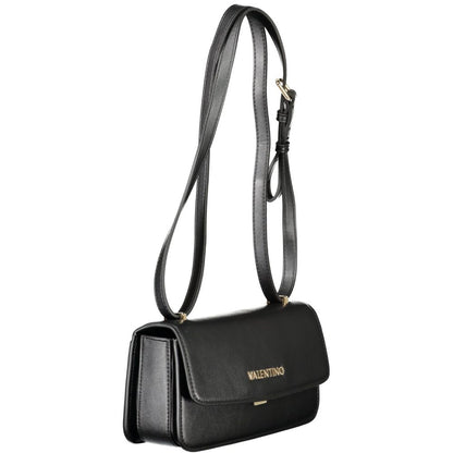 Mario Valentino Black Polyethylene Women Handbag in sleek design with shoulder strap, showcasing luxury and practicality.