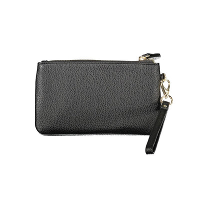 Mario Valentino Black Polyethylene Women Wallet with removable handle and zip closure