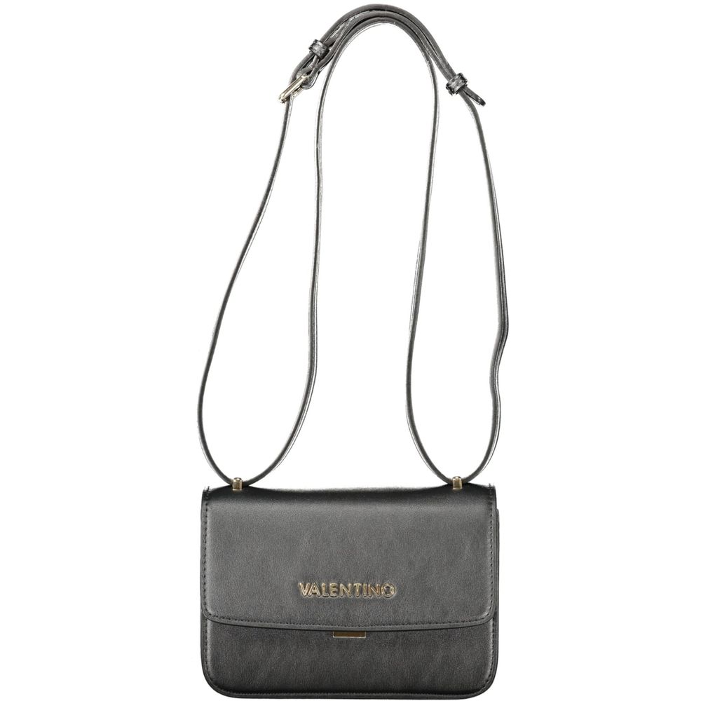 Mario Valentino Black Polyethylene Women Handbag with adjustable strap, ideal for stylish versatility and organization.