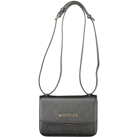 Mario Valentino Black Polyethylene Women Handbag with adjustable strap, ideal for stylish versatility and organization.