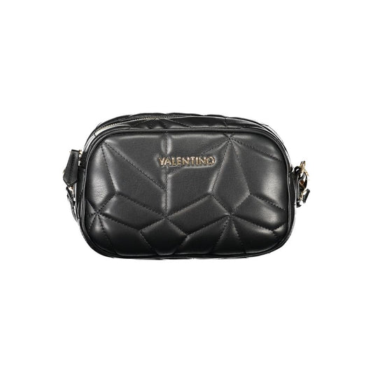 Mario Valentino Black Polyethylene Women Handbag with quilted design and zip closure.