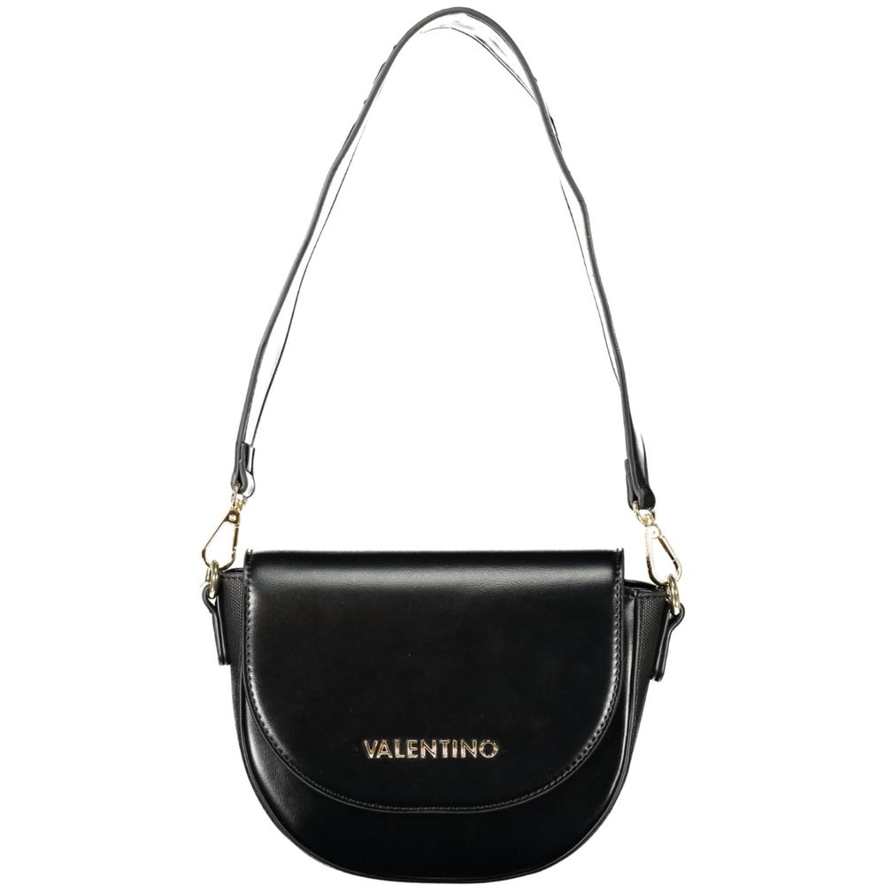 Mario Valentino Black Polyethylene Women Handbag with shoulder strap and automatic closure.