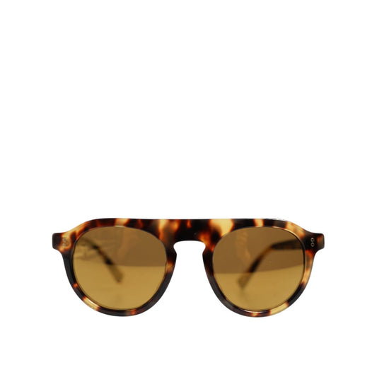 Dolce & Gabbana Brown Acetate Round Leopard Print Eyewear Sunglasses