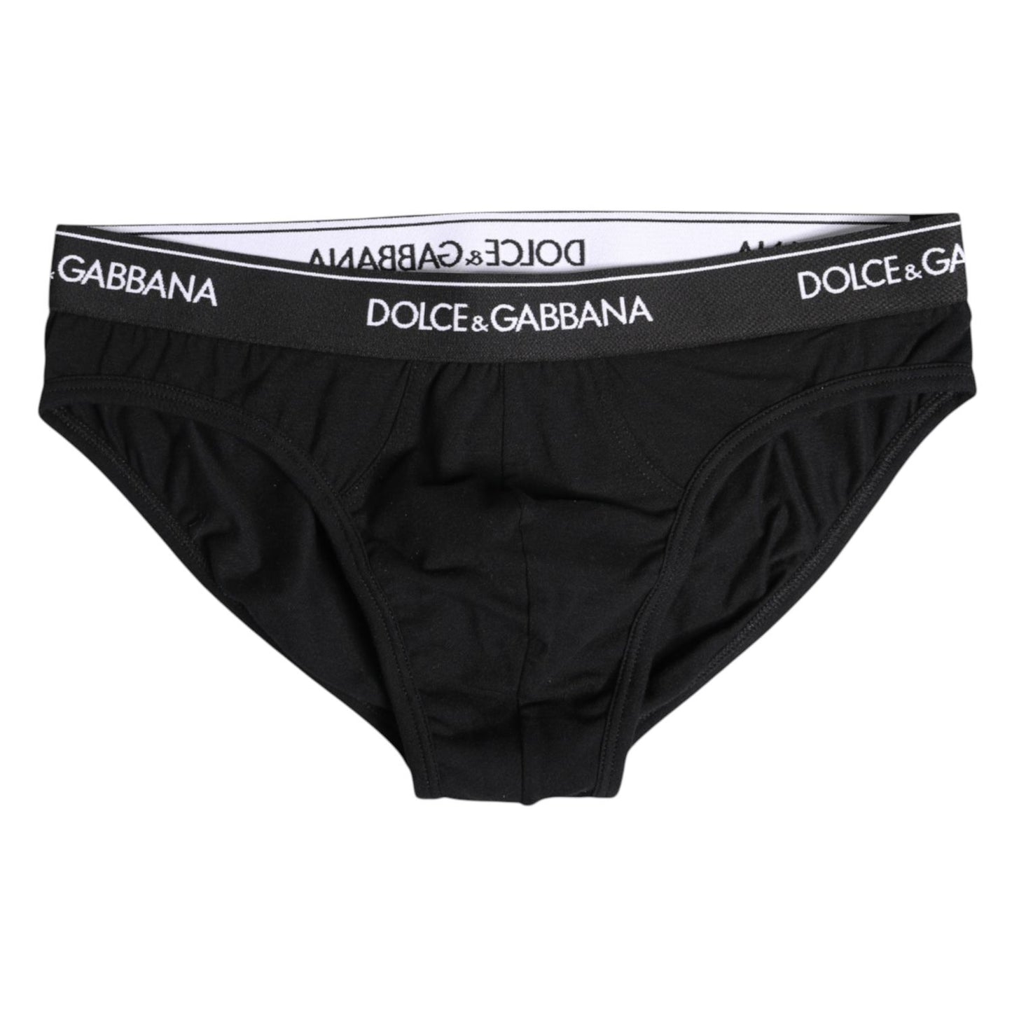 Dolce & Gabbana Black Cotton Stretch Regular Brief Underwear