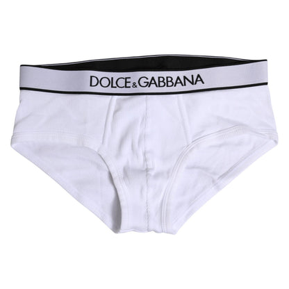 Dolce & Gabbana White Cotton Stretch Regular Brief Underwear