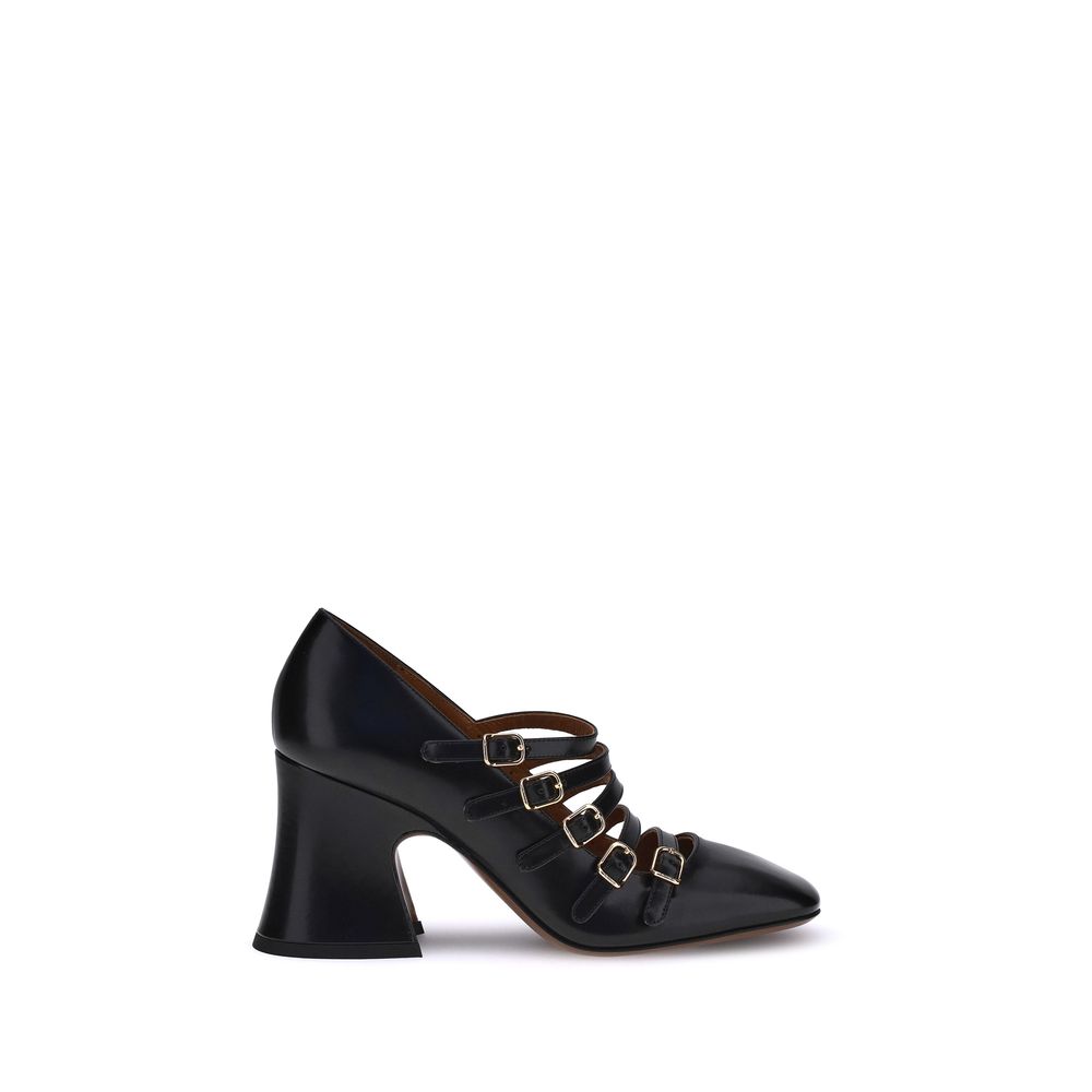 Chloé Black Calf Leather Bos Taurus High Heel Pumps