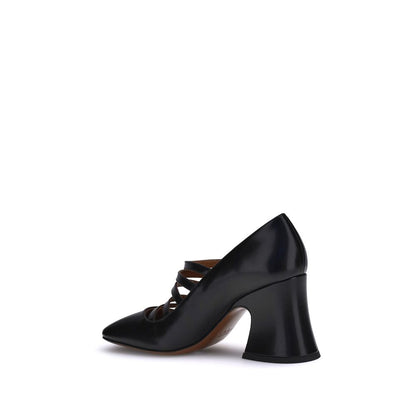 Chloé Black Calf Leather Bos Taurus High Heel Pumps
