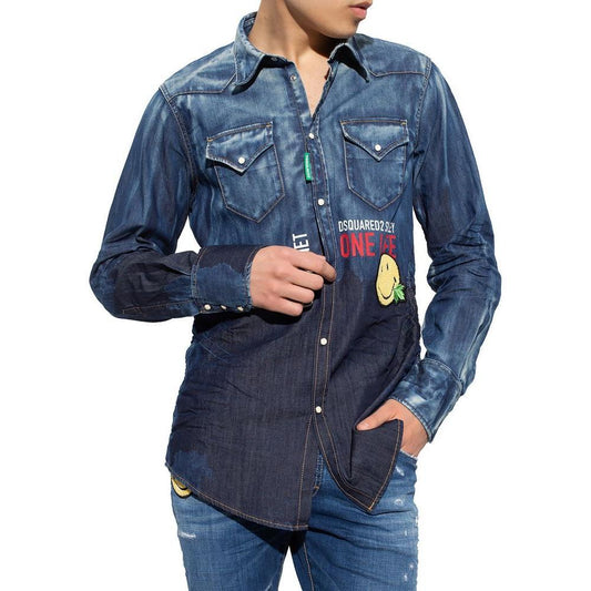Dsquared² x Smiley Denim Shirt DS-8735465210068-48 | M
