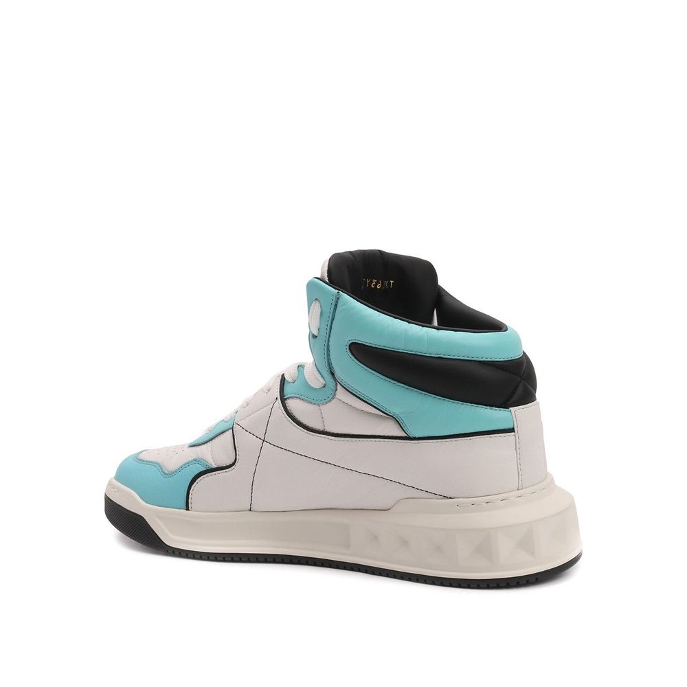 Valentino Garavani White Calfskin High Top Sneakers