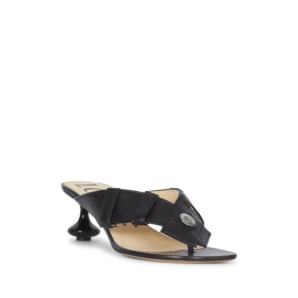 Loewe Black Lamb Leather Strap-On Sandals