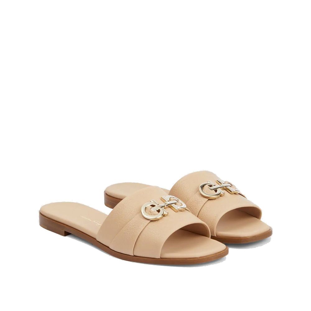 Salvatore Ferragamo Beige Calfskin Sandals