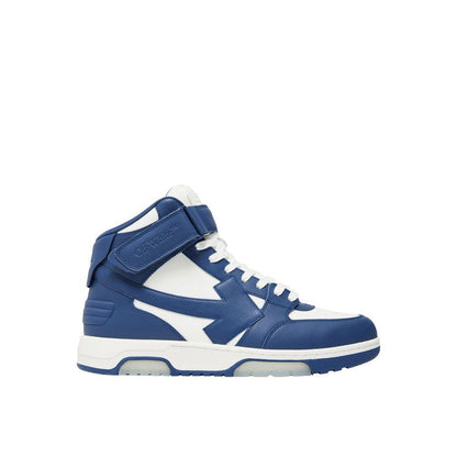 Off-White Blue Calfskin High Top Sneakers