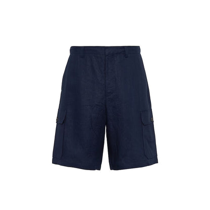 Prada Blue Linen Bermuda Shorts
